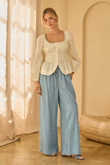 Poplin Peplum Top