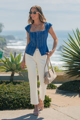 Bayeas Ivory Mid Rise Straight Leg Jeans - FINAL SALE