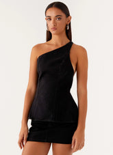 Maysa Denim Top - Black