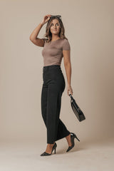Black Straight Wide Leg Jeans