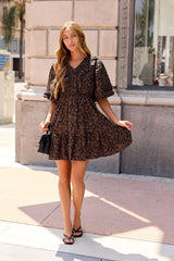 Briar Print Mini Dress - Black