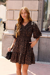 Briar Print Mini Dress - Black