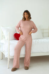 Buttery Soft Blush Polka Dot Lounge Top - FINAL SALE