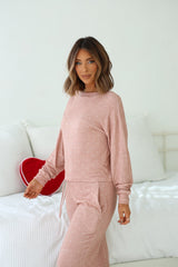 Buttery Soft Blush Polka Dot Lounge Top - FINAL SALE