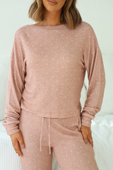 Buttery Soft Blush Polka Dot Lounge Top - FINAL SALE