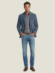 Men's Tailored Blazer – Notched Lapel Design with Front Button Closure