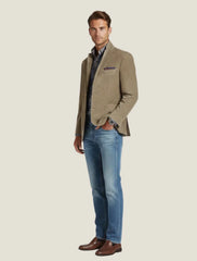 Men's Tailored Blazer – Notched Lapel Design with Front Button Closure