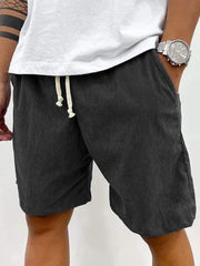 Men's Corduroy Stretch Shorts – Casual Spring Style with Soft Ribbed Texture