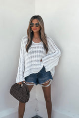 Calista Open Knit Top - Ivory