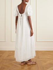 Calliope embroidered cotton midi dress