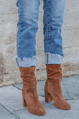 Chinese Laundry Kipper Brown Suede Heeled Boots - FINAL SALE