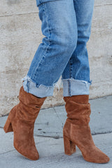 Chinese Laundry Kipper Brown Suede Heeled Boots - FINAL SALE