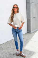 Corbin Button Down Sweater Cardigan - Cream