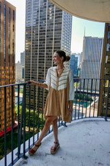 Cream Color Block Tunic Dress-FINAL SALE