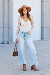 Cream Sheer Lace Bodysuit