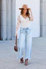 Cream Sheer Lace Bodysuit