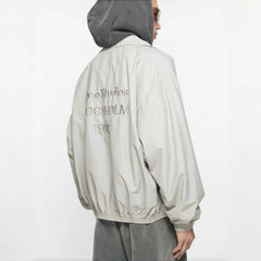 Acne Studios Men's Spring and Autumn Embroidered Letter Printed Solid Color Zipper Long Sleeve Jacket #75728