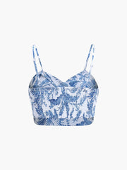 Seaside Joy Print Twist Detail Skirt Set