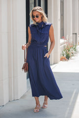Elan Collared Button Down Top - Navy - FINAL SALE