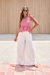 Elan Flowy Wide Leg Pants - Ivory - FINAL SALE