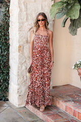 ELAN Rust Print Halter Maxi Dress - FINAL SALE