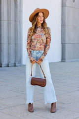Elevated Floral Mesh Top - Cream