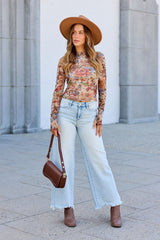 Elevated Floral Mesh Top - Cream