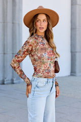 Elevated Floral Mesh Top - Cream
