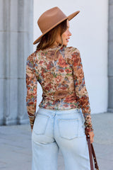 Elevated Floral Mesh Top - Cream