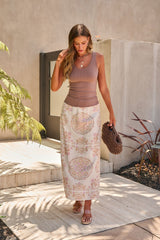 Evelyn Cream Print Maxi Skirt - FINAL SALE