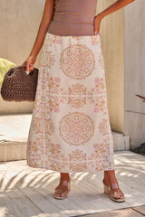 Evelyn Cream Print Maxi Skirt - FINAL SALE