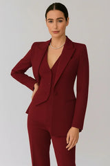 Women's 3-Piece Suit Set – Tailored Blazer. Vest. and Slim-Fit Trousers – Elegant All-Season Outfit