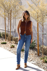 Free People Brown Tilly Vest Top