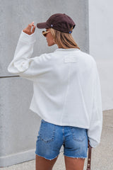 Free People Celeste Quarter Zip - Ivory