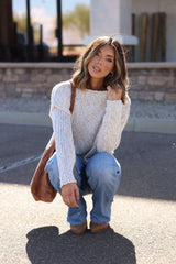 Free People Cream Opal Rollneck Sweater