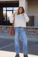 Free People Cream Opal Rollneck Sweater
