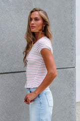 Free People Stripe Most Wanted Top - Mauve
