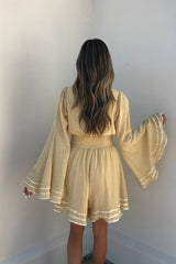 Golden Hour Bell Sleeve Romper - FINAL SALE