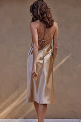 Silky Satin Midi Gold Outlet