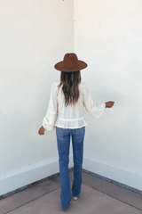 Hadley Cream Ruffle Lace Trim Blouse