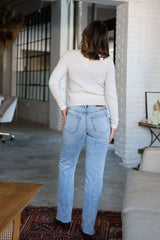 Hidden Light Wash Straight Leg Jeans - FINAL SALE