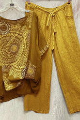 Zahara | Women's Mandala Print Top & Wide Leg Pants Co-Ord Set