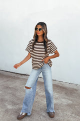 Joan Striped Knit Top - Brown