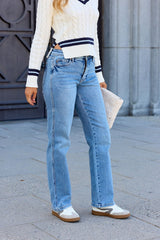 Judy Blue Straight Leg Jeans - Medium Wash
