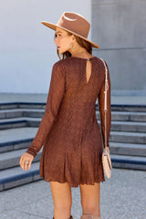 Lace Tie Romper - Brown