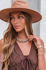 Layered Cord Necklace - Brown