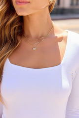 Layered Emerald Cut Necklace - Gold
