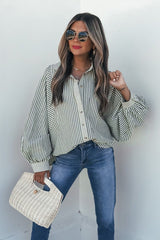 Loose Ends Striped Shirt - Olive