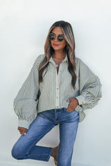 Loose Ends Striped Shirt - Olive
