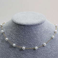 Lustra™ | Gold Pearl Necklace